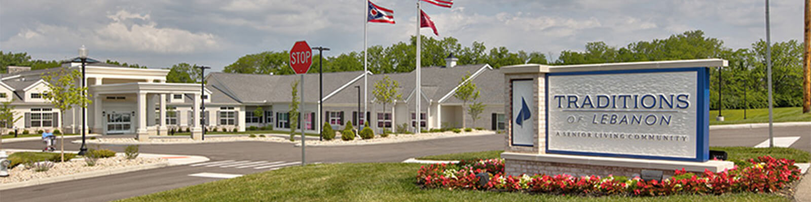 View of the Traditions of Lebanon Senior Living community from the road